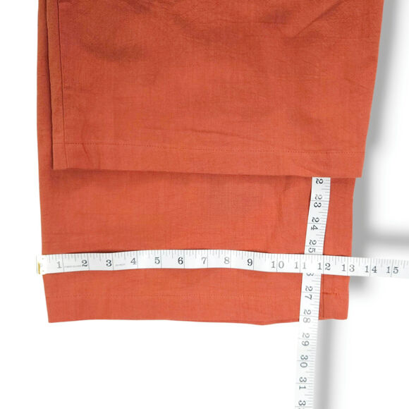 Halara High Waisted Palazzo Wide Leg Linen Feel Flowy Pants Side Pockets Rust XL - Picture 7 of 7